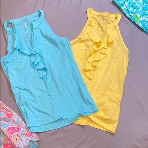 Yellow and Blue Lilly Pulitzer Halter Tanks